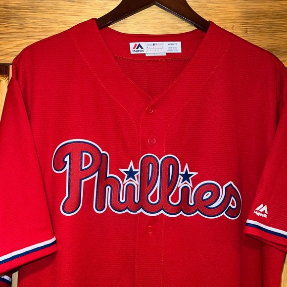 Majestic CoolBase Philadelphia Phillies MLB Sewn Baseball Jersey XL Made in USA! - Picture 2 of 13